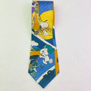 Vintage Topaz Snoopy Necktie Peanuts Sports Tennis